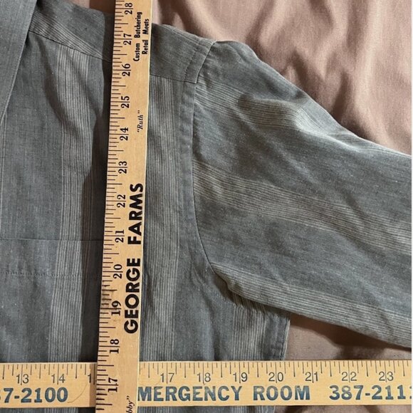 Giani Leone Shirt Men's Size Large Black Gray Striped Long Sleeve Button Up - Picture 4 of 5